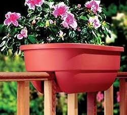 Terracotta Planter: Rectangular Deck Design Fits 2 in x 4 in Rail