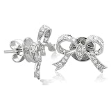 41Rm3C2cpWL. SL160  18k White Gold Bowtie Diamond Earrings