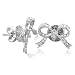 18k White Gold Bowtie Diamond Earrings (HI, SI-I, 0.45 carat)