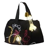 Loop NYC Disney Couture Alice In Wonderland Soft Cotton Canvas DUFFLE BAG With Metallic Gold Charms