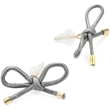 By Boe Pewter Leather Reminder Bow Earrings 14