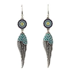 Turquoise Angel Wing Dangle Earrings Fashion Jewelry