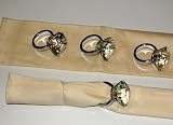 Set of 4 Diamond Ring Napkin Holders / Paperweights