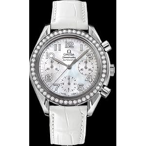 Omega Speedmaster Men's Mother-of-Pearl Dial Diamond Bezel Stainless Steel Automatic Chronograph Watch 3835.70.36