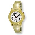 Avalon Women's Fashion Series EZC Low Vision Gold-Tone 1 Button Talking Tapered Expansion Band Watch # 1271GX