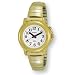 Avalon Women's Fashion Series EZC Low Vision Gold-Tone 1 Button Talking Tapered Expansion Band Watch # 1271GX