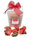 Belgian Milk Chocolate Dipped Valentines Fortune Cookies In White Container