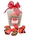 Gourmet Food : Belgian Milk Chocolate Dipped Valentines Fortune Cookies In White Container