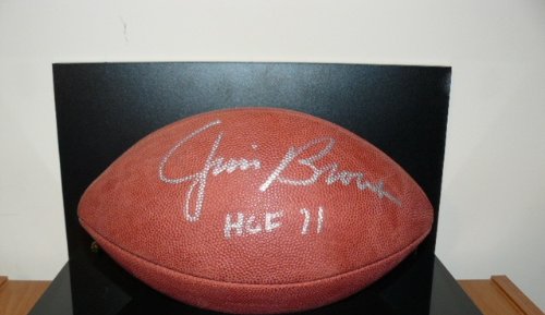 JIM BROWN SIGNED AUTOGRAPHED DUKE OFFICIAL NFL FOOTBALL CLEVELAND BROWNS W/ HOLOGRAM + COA