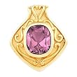 14K Yellow Gold Pink Tourmaline Pendant