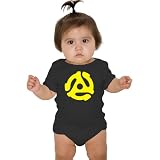 Baby Rock 'n Roll One-Piece, 45 Adaptor (Yellow), Black, 3-6