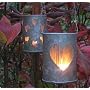 2 heart metal lanterns for t-light candles - great for romantic vibe or wedding decorations