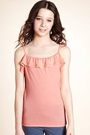 Girls Limited Fluro Ruffle Longline Vest Top