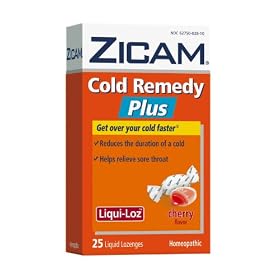 Zicam Cold Remedy Plus Sore Throat Liqui-Loz, Cherry,  25-Count Box