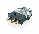 Leviton 20MC-CL 20-Amp-125 Volt, 2 Pole-3 Wire, Stage Pin, Male Plug Crimp Terminals, Black with Cle