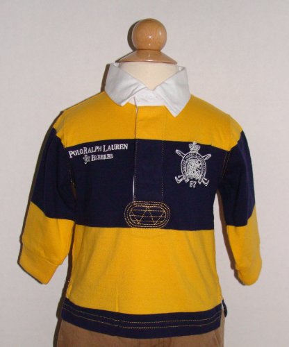 Polo Ralph Lauren Boys Long Sleeve Wide Stripe Rugby Polo Shirt