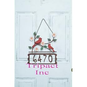 14.5" Metal Home D�cor Rustic Birds Number Door Plates (Can Change Number)