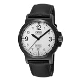 Oris Mens 73576414766LS BC3 Sportsman Day Date Black DLC Case and Leather Strap Watch