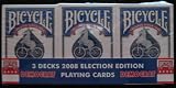 Bicycle 3 Pack 2008 Democrat Election Editon Playing Cards