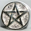 Altar Pentacle Paten Plate 3", silver plated brass