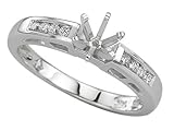 14K White Gold Diamond Engagement Ring Semimount