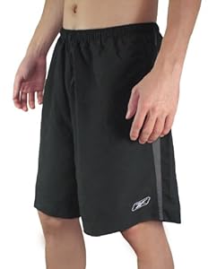 Reebok Mens High Performance Athletic Sports Shorts with Brief Lining XXL Black