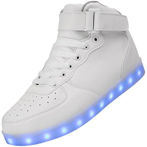 Tokee High Top USB Charging Light Up LED Shoes for Men and Women
