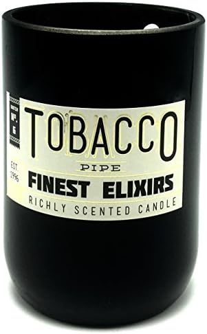DW Finest Elixirs Tobacco Pipe Scented Candle Hand Poured into a Repurposed Wine Bottle
