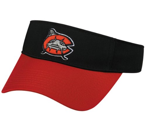 MiLB Minor League ADULT VISOR CAROLINA MUDCATS Black/Red Adjustable Velcro TWILL 