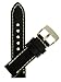 JP Leatherworks Men's M121 22mm Panerai Style Leather Black Watch Band with Heavy Stainless Steel Buckle
