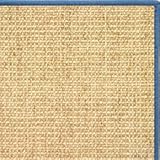 Sand Sisal Rug with Blue Serged Binding - 5x8