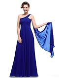 Ever Pretty One Shoulder Padded Ruffles Fashion Long Evening Dresses 09816, HE09816BL08, Blue, US6