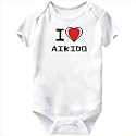 Baby Bodysuit White "I love Aikido " Sports 6 - 9 Months