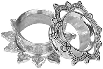 OVERMAL 1 Pair New White Brass Tunnel Ear Plug Only Ornate Copper Piercing Jewelry Ear Expander (12mm)