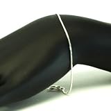 Sterling Silver Cardano Bracelet Anklet 9 inch long 0.70 mm thickness Rhodium Plated Spring Ring Clasp