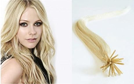 HairQueen Stick I Tip 100% Indian Remy Human Straight Hair Extensions 18inch blonde platine(#60) 200pcs/pack 100g