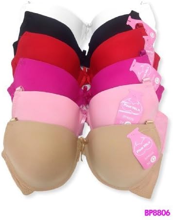247 Frenzy Women's Solid Microfiber Unlined Demi Cup Bra (6 Pack) (32B)