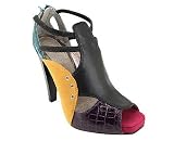 COLORBLOCK CROCODILE STRAP HEEL