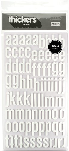 American Crafts Thickers Foam Letter Stickers, Daiquiri White