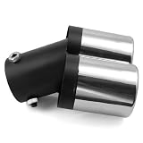 Turbo Racing Custom Look Single Inlet Outlet Double Dual Tailpipe Exhaust Muffler Tip Transition Y Pipe Silencer 304 Stainless Steel For VW Bora Golf MK4 MK5 GTI Polo