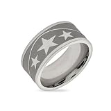 Eve's Addiction Stainless Steel Band of Stars Message Ring
