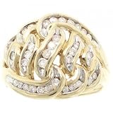 1/2cttw Diamond 10K Yellow Gold Ribbon Ring