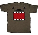 Domo Face Mustache Men's Tee, Mocha Heather