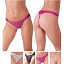 Satin Embroidered Lace Thong