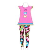Rare Editions Girls 2-6X Printed Legging Set, Pink/Multi, 4T