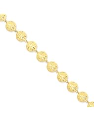 8 Inch 14k Gold 8in Solid Polished Sand Dollars Bracelet