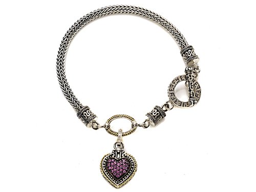 0.39 cttw Pink Sapphire Sterling Silver Bracelet by Effy Collection