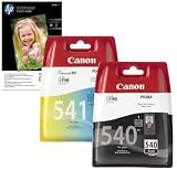Genuine Canon Black & Colour Printer Ink Cartridge for Canon Pixma MG3150 & 10x FREE HP Advanced Glossy Photo Paper