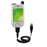 Coiled Power Hot Sync and Charge USB Data Cable w/ Tip Exchange for the Audiovox 5050 PPC - Gomadic Brand