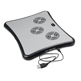 High Performance Silver Black Aluminim USB Cooling Chill Pad with 3 Built-in Fans with 4-port USB 2.0 Hub for Sony VAIO Laptop